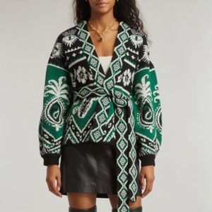 Farm Rio Mystic Scarf Cardigan w/belt